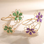 Ladies bracelet with artistic flower design Fashion Glam