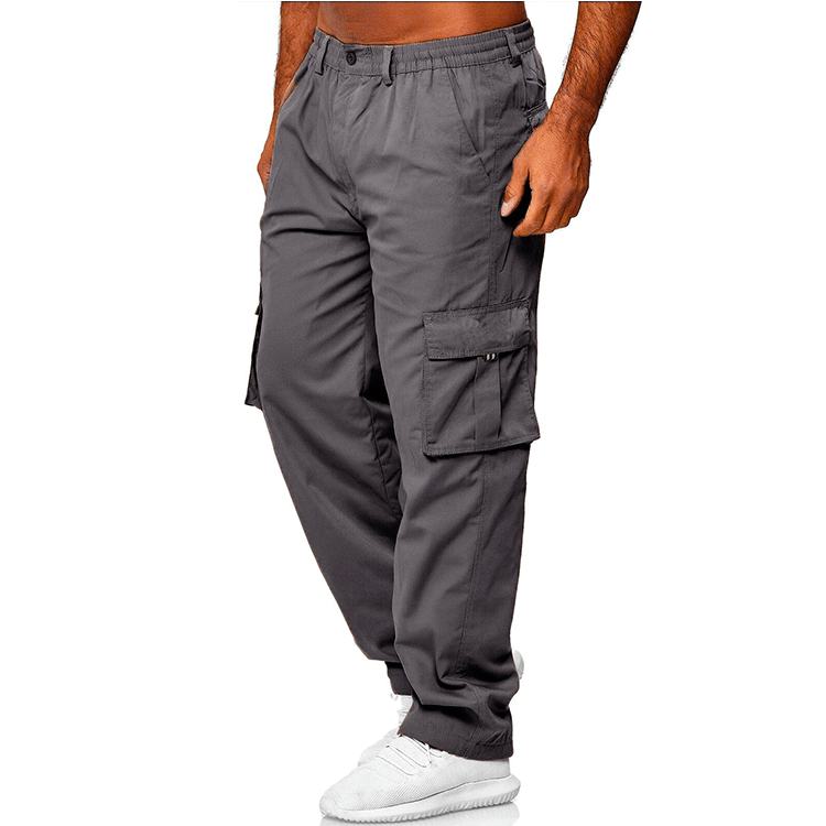 Men's cargo pants with elastic waistband and multifunctional pockets Fashion Glam