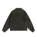 Unisex Boxy Worker Blouson made of washed canvas with a full zipper, shirt collar, and asymmetrical patch pockets Fashion Glam