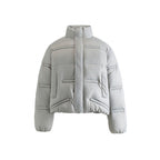 Unisex Short quilted padded jacket in a boxy cut with high stand-up collar Fashion Glam