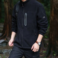 Men's fleece outdoor jacket with full zip, high collar, and water-repellent zip pocket Fashion Glam