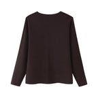 Women's Boxy Fine Knit Jacket with Deep V-Neck and Golden Decorative Buttons Fashion Glam