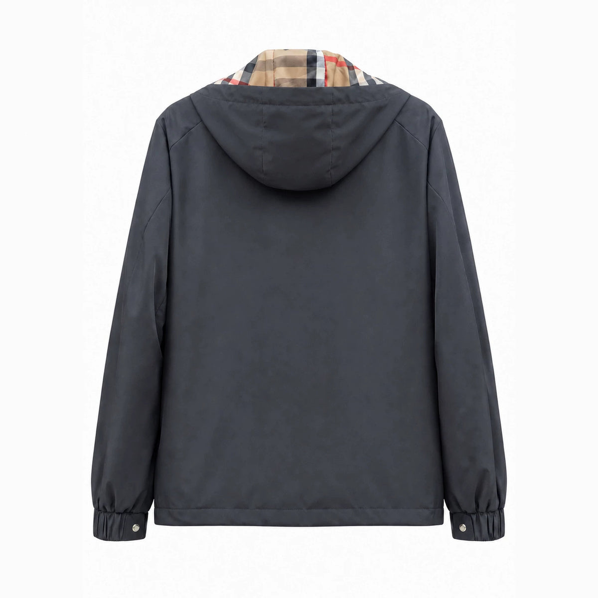 Men's lightweight windproof softshell hooded jacket with checked lined hood Fashion Glam