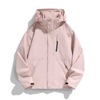 Women's Water-Repellent Hooded Transitional Jacket with Adjustable Hood, Concealed Front Placket and Multifunctional Pockets Fashion Glam