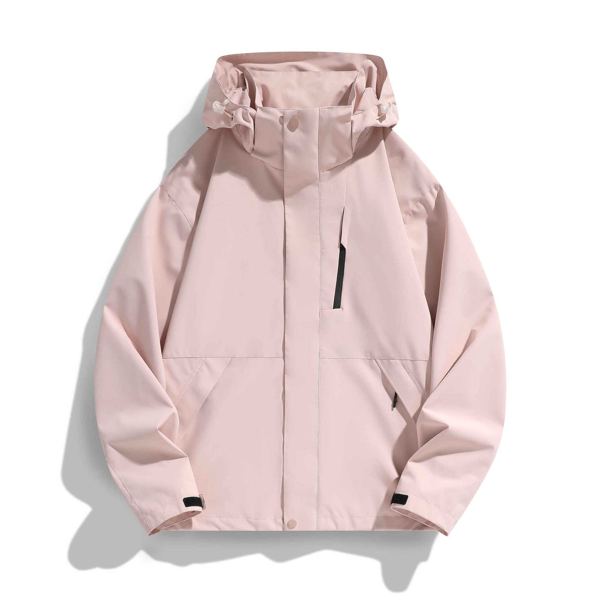 Women's Water-Repellent Hooded Transitional Jacket with Adjustable Hood, Concealed Front Placket and Multifunctional Pockets Fashion Glam