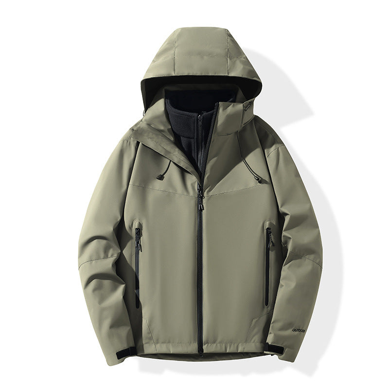 Men's softshell hybrid jacket with hood, taped zippers and adjustable hem Fashion Glam