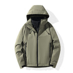 Men's softshell hybrid jacket with hood, taped zippers and adjustable hem Fashion Glam