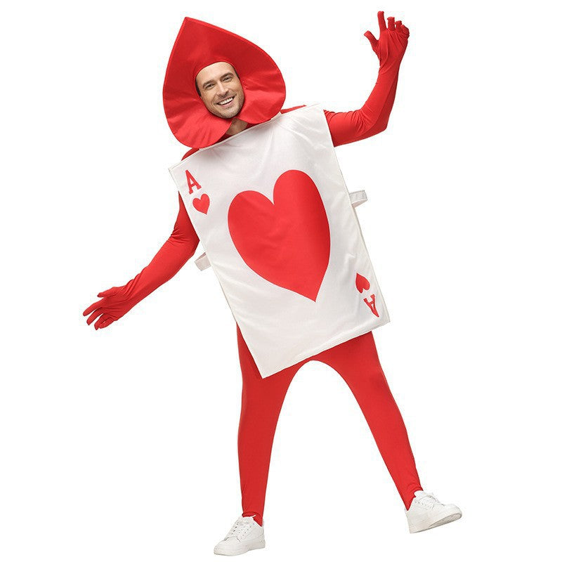 Men's costume as playing card with heart motif Fashion Glam