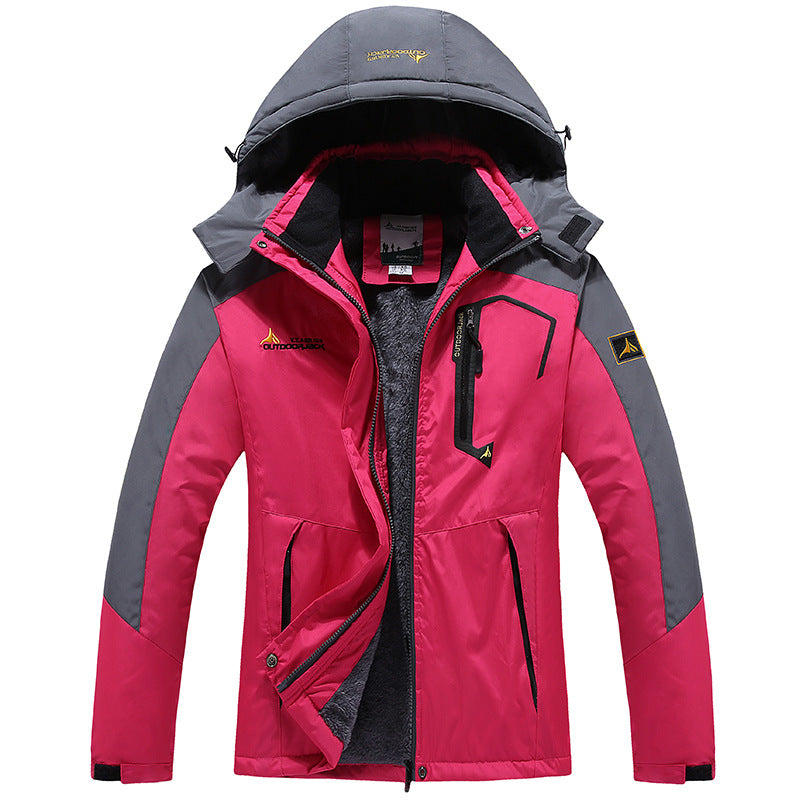 Men's three-layer thermo trekking jacket with removable hood and high-pile fleece lining Fashion Glam