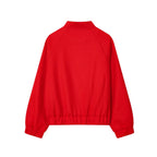 Women Oversized Wool Blend Bomber Jacket with Raglan Sleeves and Drawstring Hem Fashion Glam