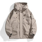 Men's Urban Utility Softshell Parka with Drawstring, Velcro Sleeves and Concealed Zippers Fashion Glam