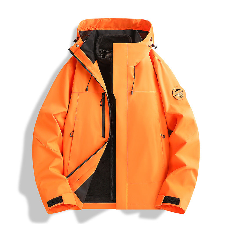 Men's Breathable, Waterproof Softshell Jacket with Fleece Lining and Hood Fashion Glam