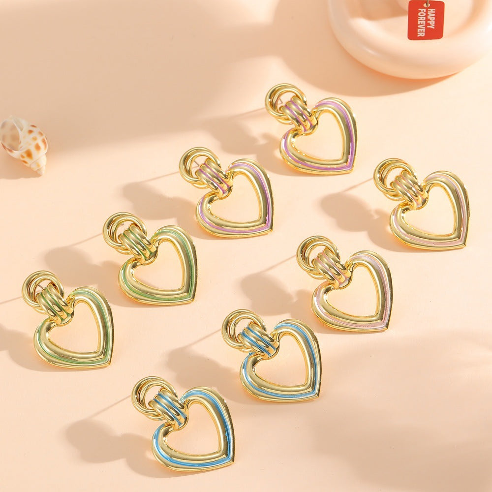 Women’s earrings in modern heart design Fashion Glam