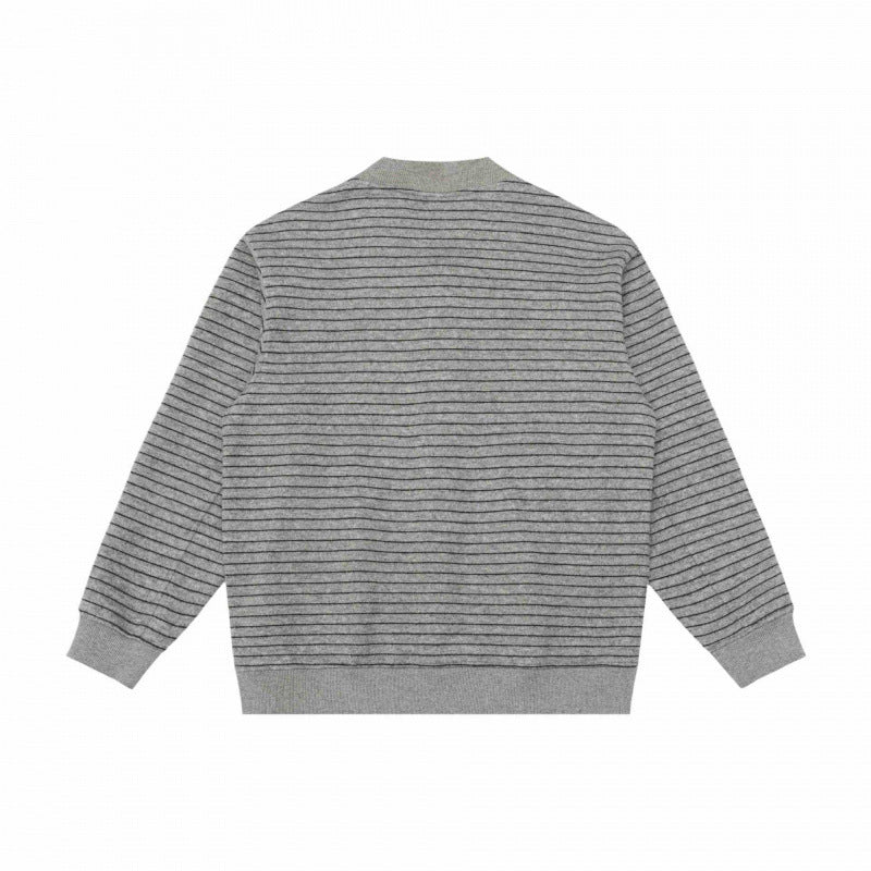 Men's Structured Knit Cardigan with Snap Button Placket and Ribbed Hem Fashion Glam