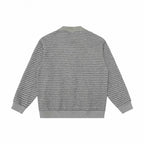 Men's Structured Knit Cardigan with Snap Button Placket and Ribbed Hem Fashion Glam