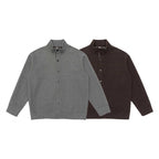Unisex Boxy Knit Cardigan with Stand-Up Collar and Full Button Placket Fashion Glam