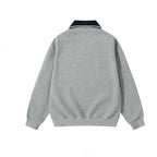 Unisex Oversize Half-zip Sweatshirt with contrasting Kent collar, kangaroo pocket, and ribbed cuffs Fashion Glam