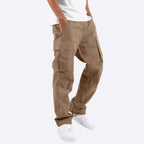 Men's casual cotton cargo pants with multi-pockets and adjustable hem Fashion Glam