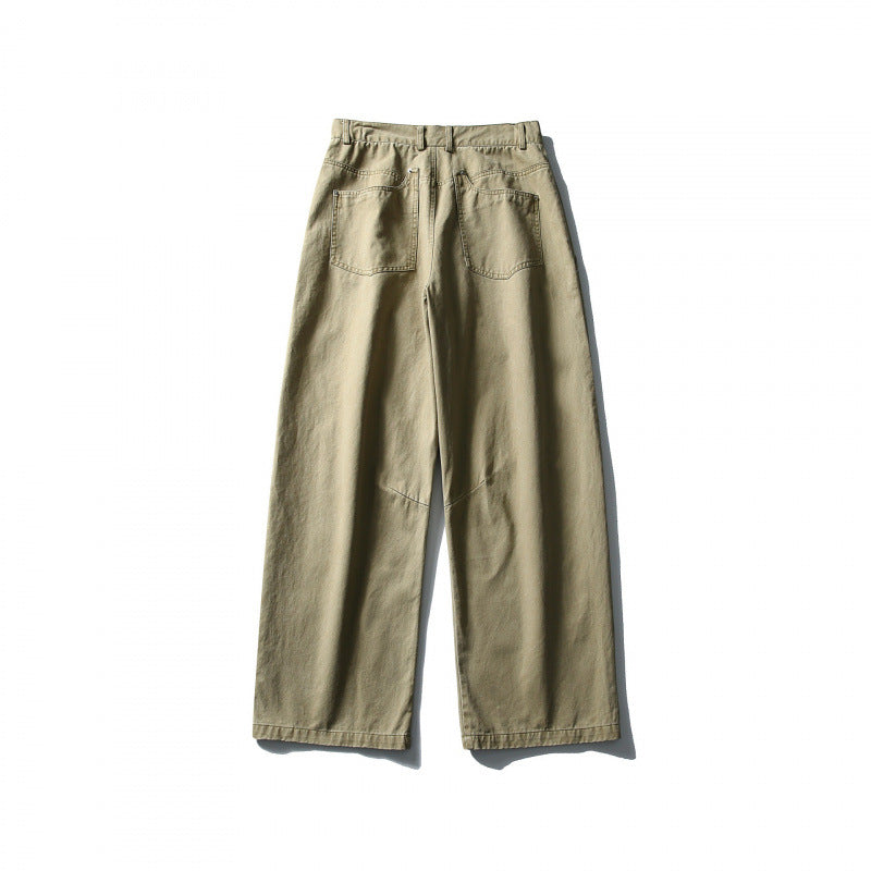 Men's Wide Utility Pants in Workwear Look with Knee Patches and Straight Leg Fashion Glam