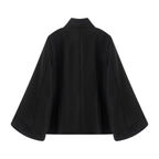 Women's short jacket in double-breasted with stand-up collar, tailored silhouette and bell sleeves Fashion Glam