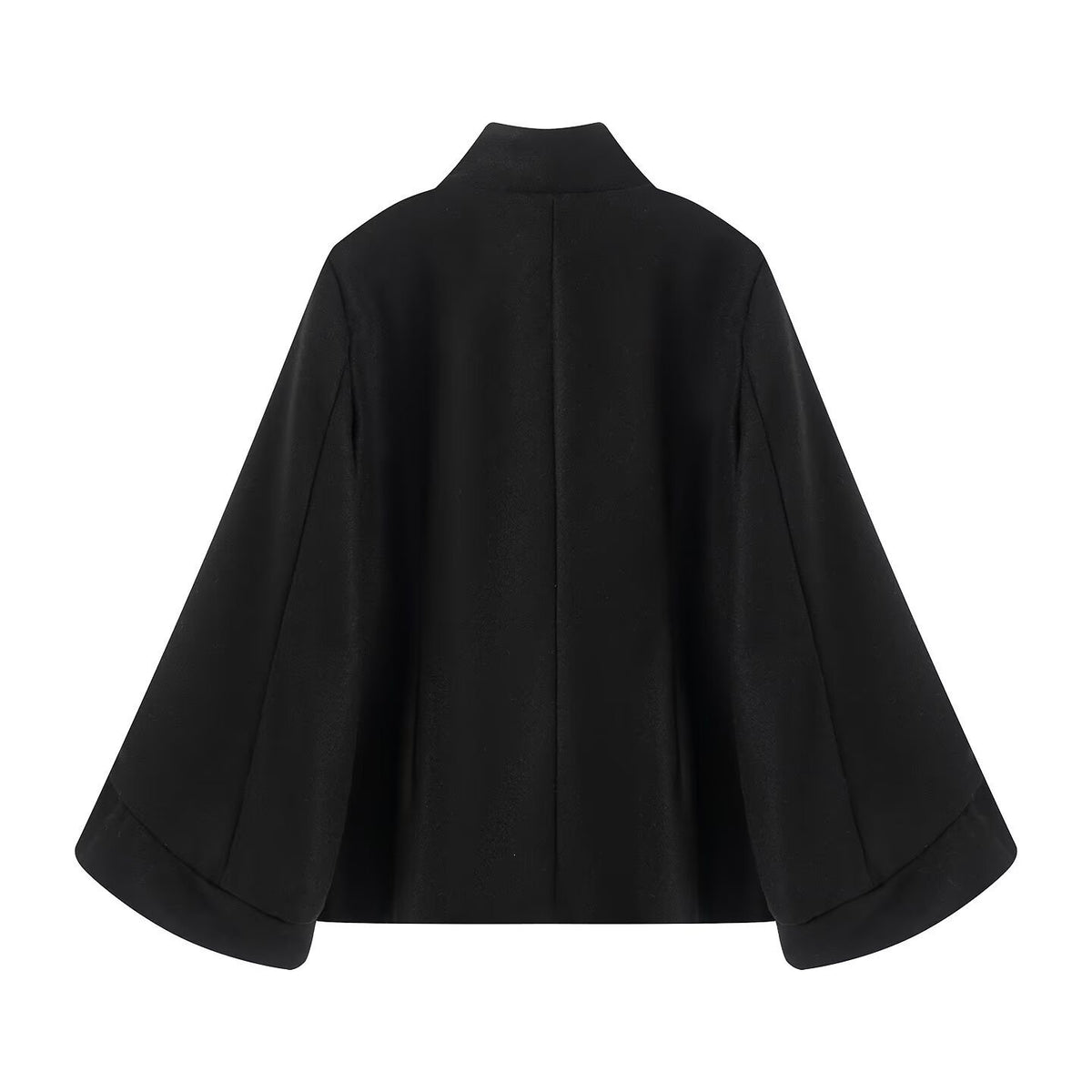 Women's short jacket in double-breasted with stand-up collar, tailored silhouette and bell sleeves Fashion Glam