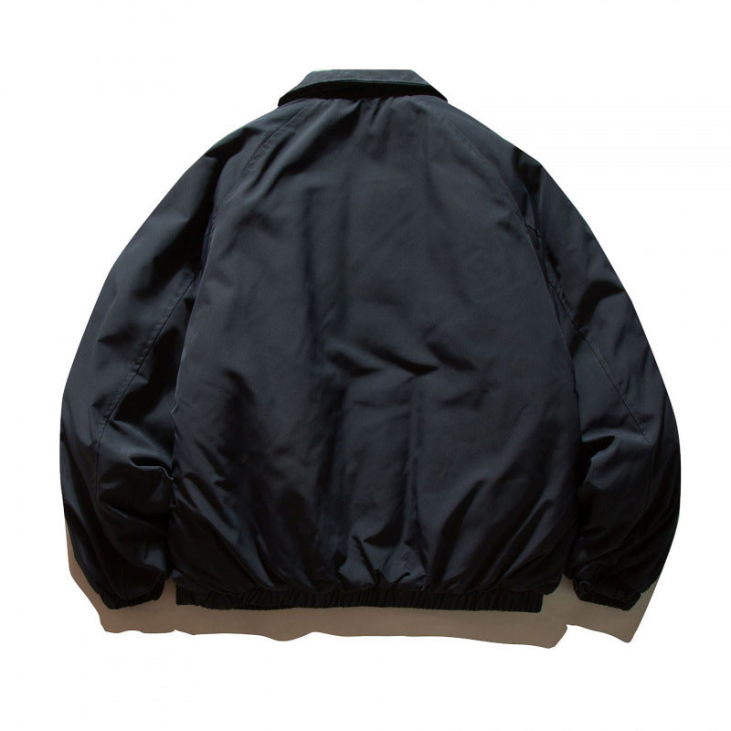 Unisex Boxy-Light Wind Jacket with Shirt Collar, Elastic Hem and Minimalist Shell Fashion Glam
