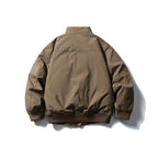 Unisex Stylishly cut padded bomber jacket with high stand-up collar and concealed front placket Fashion Glam