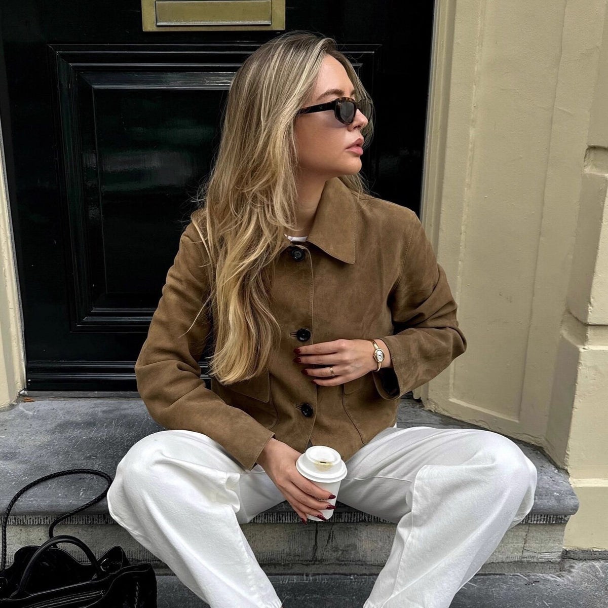 Ladies short jacket in field style with boxy cut and large patch pockets Fashion Glam