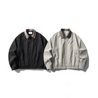 Men's Lightweight Harrington Jacket with Cord Collar and Elastic Hem Fashion Glam
