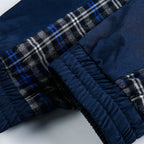 Men's lightly padded bomber jacket with check inserts and stand-up collar Fashion Glam
