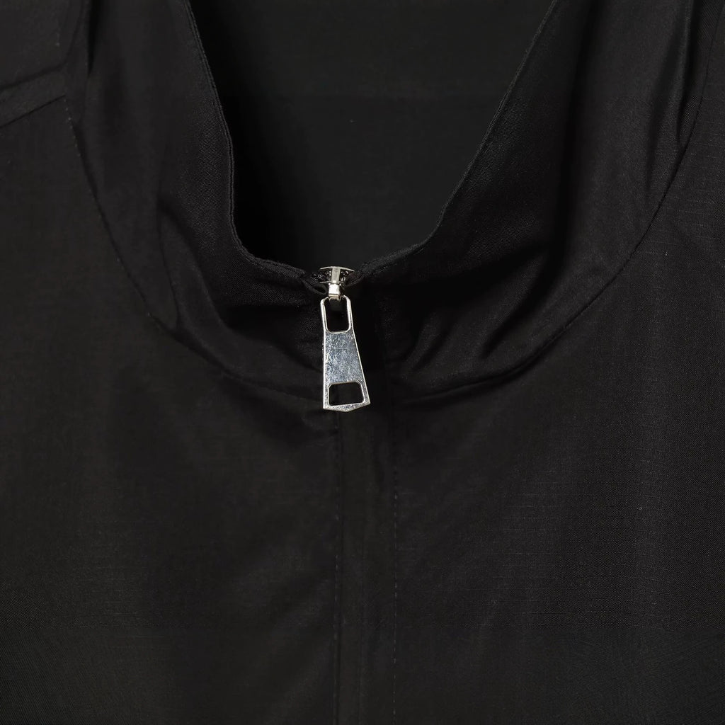 Women's lightweight adjustable windbreaker with stand-up collar, drawstring and tulle trim Fashion Glam