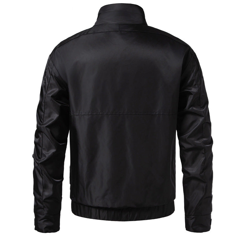 Men's water-repellent utility blouson with stand-up collar, kangaroo and flap pockets Fashion Glam