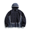 Unisex Water-repellent technical hooded jacket with reflective piping and elastic hem Fashion Glam