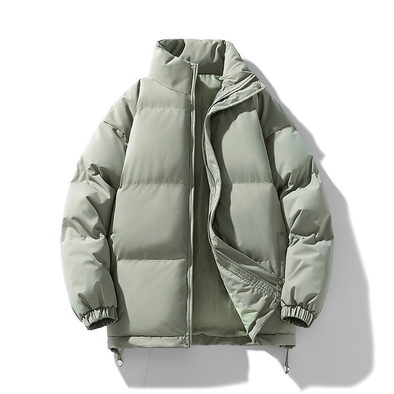 Women's Lightweight Down-Look Puffer Jacket with High Collar, Drawstring Hem, and Elastic Cuffs Fashion Glam