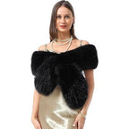 Ladies luxurious faux fur stole in loop design with voluminous shawl collar Fashion Glam