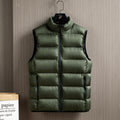 Men's Lightweight Thermal Quilted Vest with High Stand-Up Collar and Zipper Pockets Fashion Glam