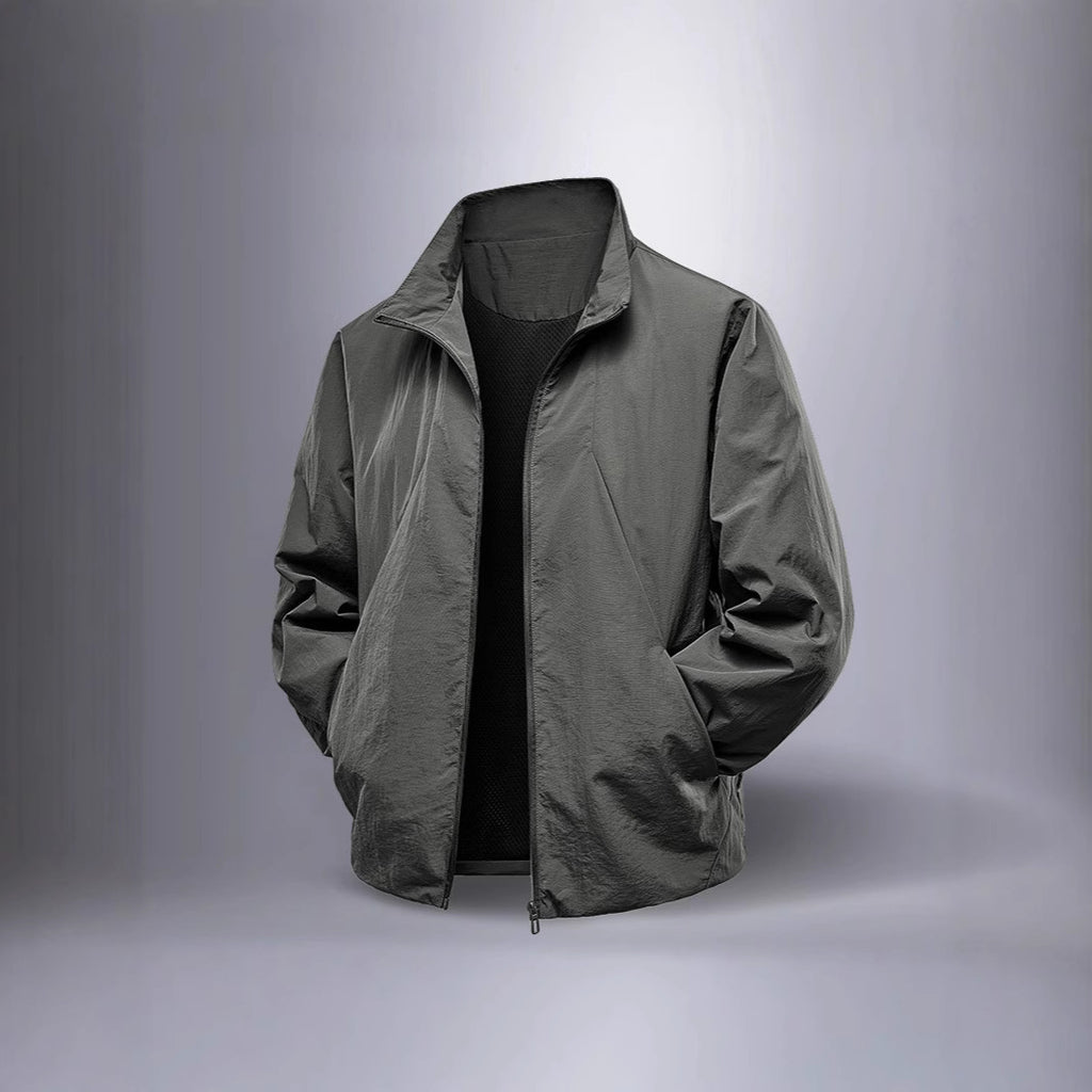 Men's ultralight windproof transitional jacket with stand-up collar and hidden zipper Fashion Glam