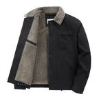 Men's insulated canvas work jacket with sherpa lining and shirt collar Fashion Glam