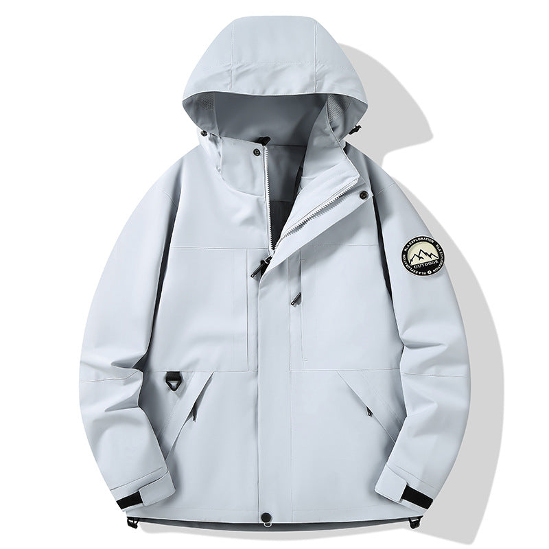 Women's waterproof hardshell outdoor jacket with hood and multifunction pockets Fashion Glam