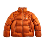 Unisex Short Cut Quilted Down Look Jacket with Stand-Up Collar and Zipper Pockets Fashion Glam