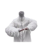 Men's Statement Faux Fur Jacket with Long Shaggy Sleeves and Asymmetrical Zipper Fashion Glam