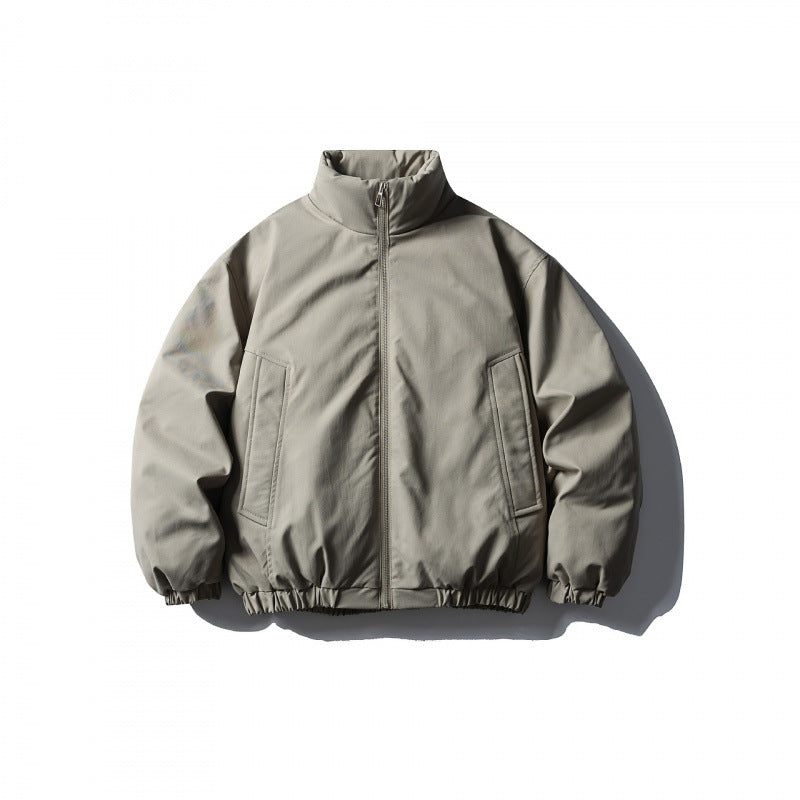 Unisex Boxy short padded transitional jacket with high stand collar and elastic hem Fashion Glam