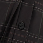 Women's Cropped Boxy Shirt Jacket in Checkered Pattern with Concealed Button Placket Fashion Glam