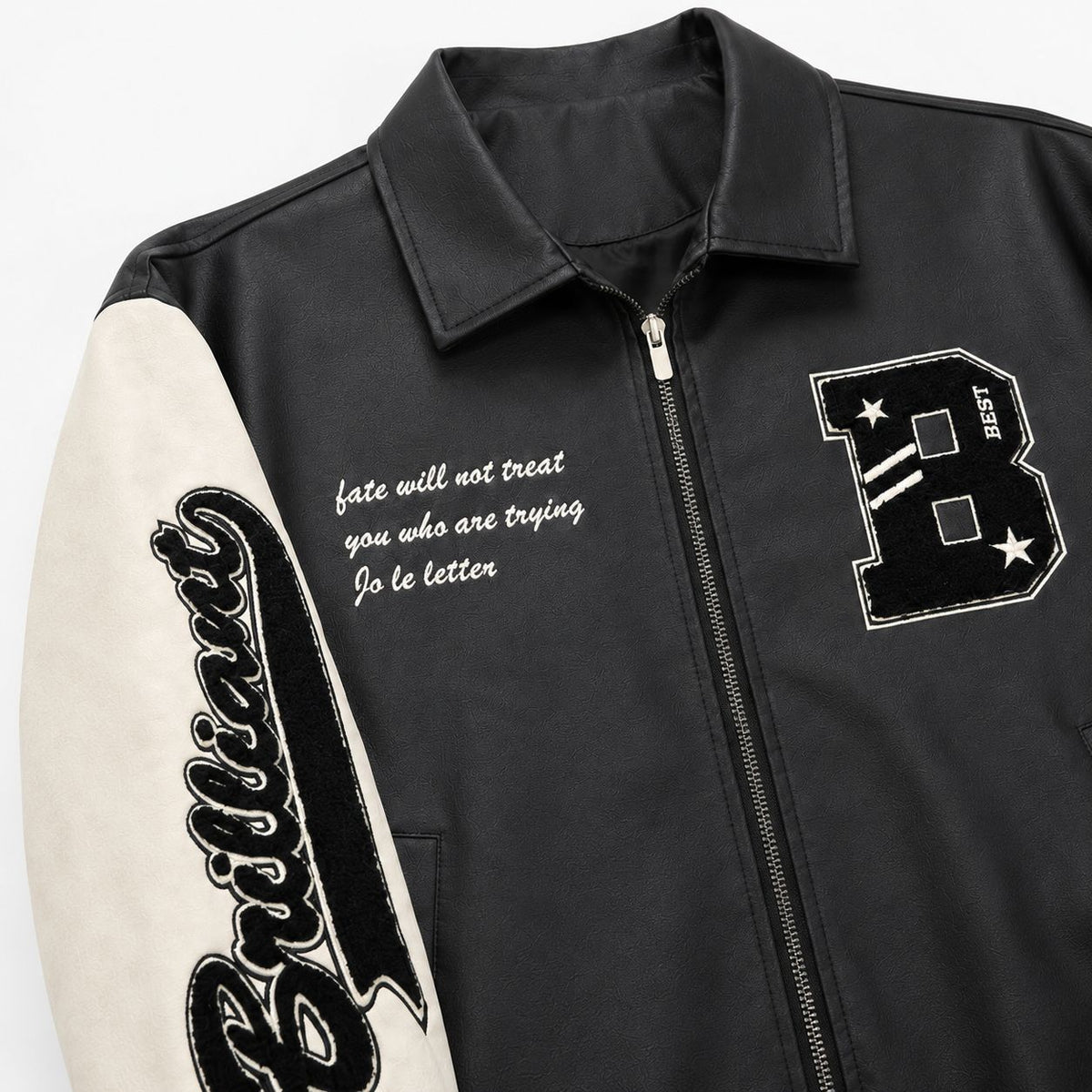 Men's Retro Style Letterman Jacket with Faux Leather Body and Suede Sleeves Fashion Glam
