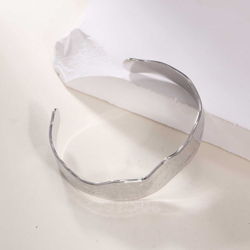 Women's Open Bangle in Modern Bamboo Design Fashion Glam