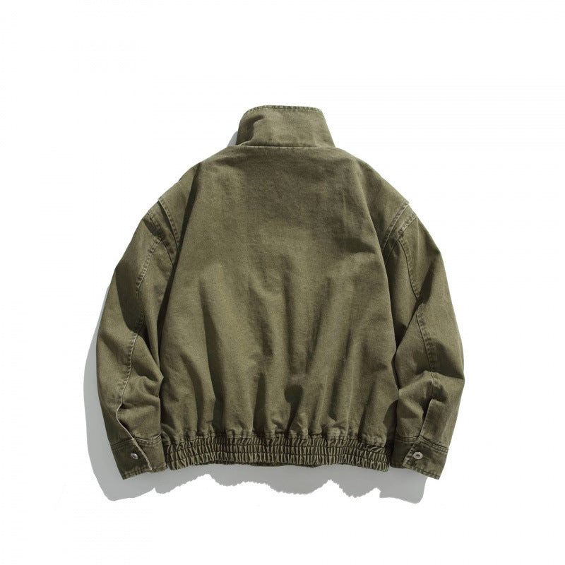 Unisex Boxy-Field Jacket in vintage canvas look with stand-up collar, flap pockets, and elastic hem Fashion Glam