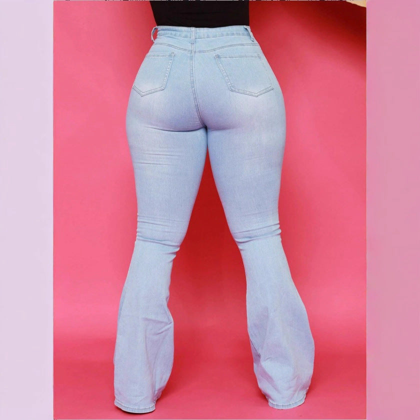 Ladies shaping high-waist flared jeans made of super stretch denim with butt-lift effect Fashion Glam