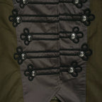 Ladies short jacket in military style with stand-up collar, decorative frog and epaulettes Fashion Glam