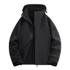 Unisex Water-Repellent Softshell Jacket with Fleece Lining and Adjustable Hood Fashion Glam