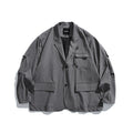 Men's Oversized Utility Blazer with Multifunctional Pockets Fashion Glam